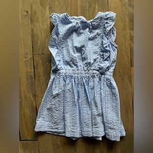 Crewcuts Seersucker Blue and White pinstriped dress.